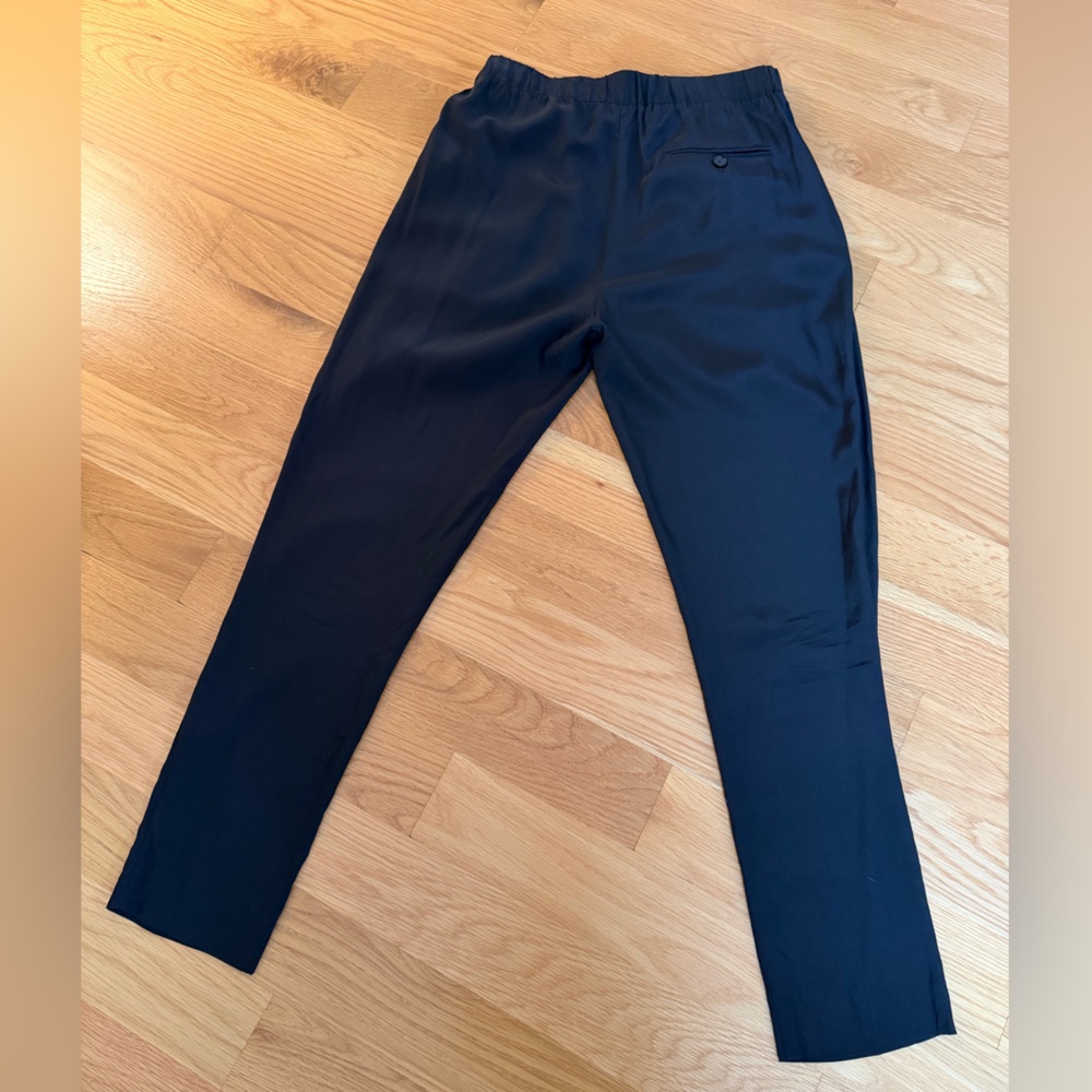3.1 Phillip Lim 100% Silk Elastic Waist Women’s Pants Black EUC No Flaws 02